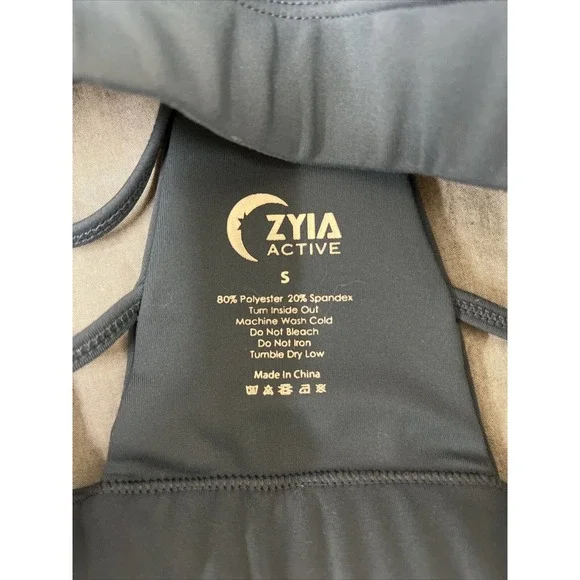 Zyia Active Sports Bra Grey Gray Yoga Athletic Workout Size Small FS Charity - Picture 6 of 9
